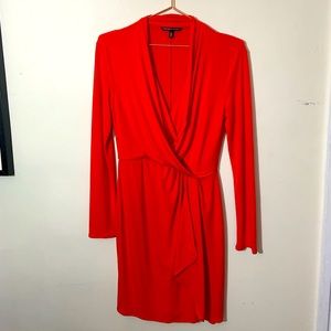 Victoria’s Secret | red wrap front bodycon long sleeve dress small